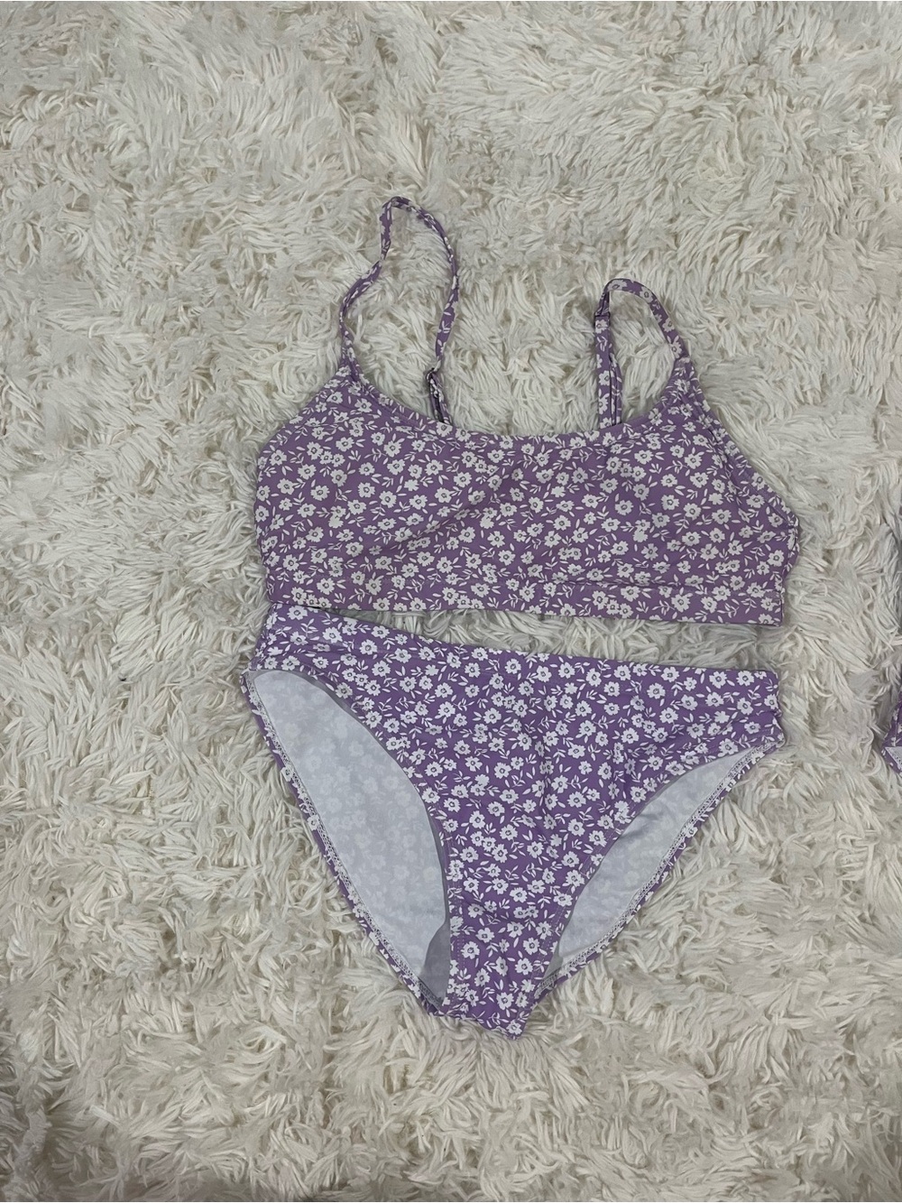 SHEIN Purple Floral Two-Piece Bikini Set